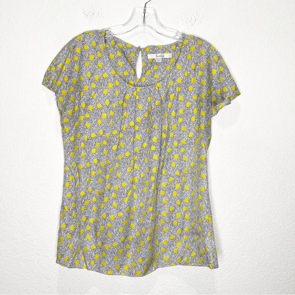 Boden Silk Blend Dot Cap Sleeve Blouse Top Pleated 8 - Picture 1 of 9